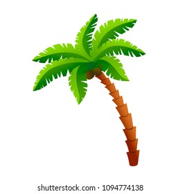 Palm tree icon in flat style isolated on white background vector illustration