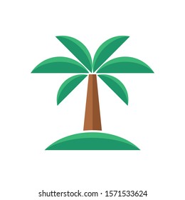 Palm tree icon flat style design. Tropical palm concept logo.