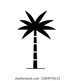 Icono de la palma diseño plano aislado en fondo blanco. Ilustración vectorial.