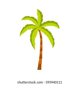 Palm tree icon in flat style isolated on white background vector illustration