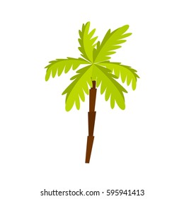 Palm tree icon in flat style isolated on white background vector illustration