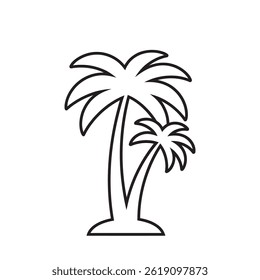 Palm tree icon flat vector design, palm tree logo.