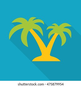Palm tree icon. Flat icon vector illustration.