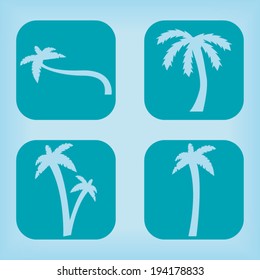 Palm tree icon - four variations 