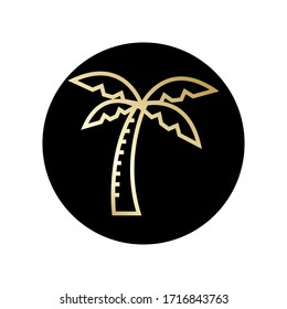 Palmenbaumsymbol goldene Vektorillustration. einzeln auf weißem Hintergrund