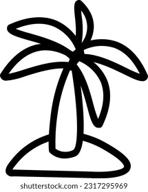 Palm Tree Icon: A graphical representation of a palm tree, commonly associated with tropical or beach settings. It symbolizes relaxation, vacation, or a tropical environment