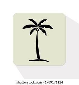
Palmenbaumsymbol. Illustration einer Palme im flachen Stil. Palmenblätterblatt. Vektorsymbol