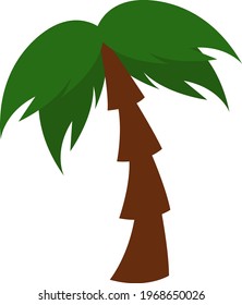 Palm tree, icon illustration, vector on white background