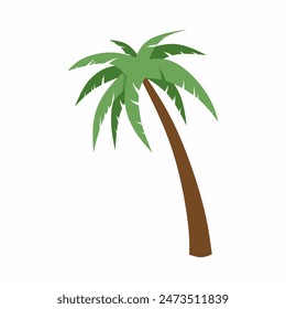 Palm tree icon for island, beach, spring or summer