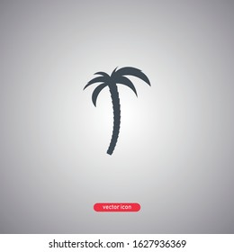 Palm tree icon isolated on gray background. Modern flat style. Vector illustration.