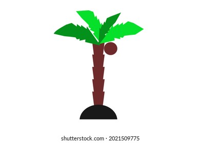 Palmensymbol einzeln auf weißem Hintergrund.