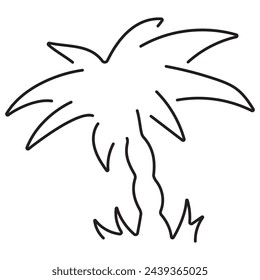 Icono de la palmera aislado sobre fondo blanco, ilustración vectorial.