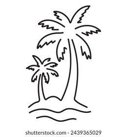 palm tree icon isolated on white background, vector illustration.
