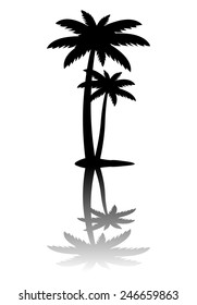 Palm tree icon isolated on white background, vector illustration