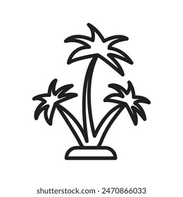 Palm Tree Icon Line Art Vektorgrafik