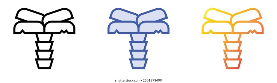palm tree icon. Linear, Blue Fill and Gradient Style Design Isolated On White Background
