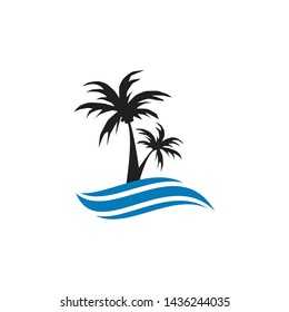 Palm tree icon logo design