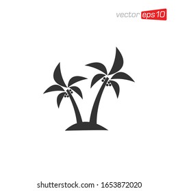 Vector de diseño de logotipo de árbol de palmas