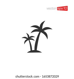 Vector de diseño de logotipo de árbol de palmas