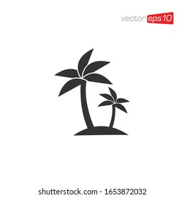Palm Tree Icon Logo Design Vector