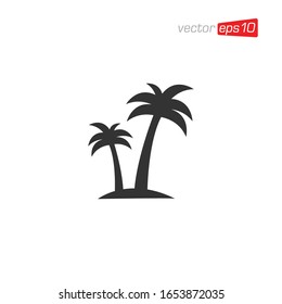 Palm Tree Icon Logo Design Vector