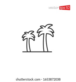 Palm Tree Icon Logo Design Vector