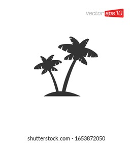 Palm Tree Icon Logo Design Vector