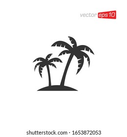 Palm Tree Icon Logo Design Vector