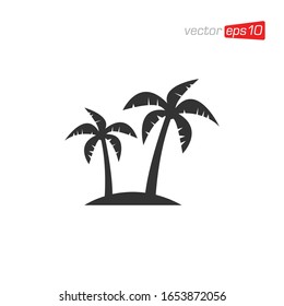 Palm Tree Icon Logo Design Vector