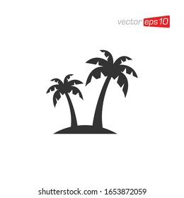 Vector de diseño de logotipo de árbol de palmas