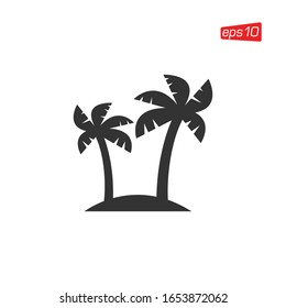 Palm Tree Icon Logo Design Vector