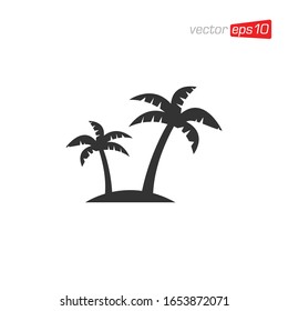 Palm Tree Icon Logo Design Vector