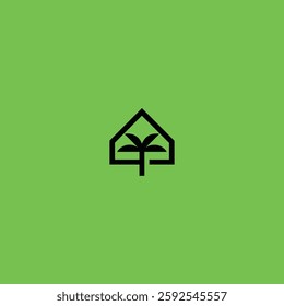 Palm tree icon logo flat vector design