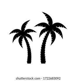 Palm tree icon, logo isolated on white background
