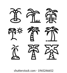 icono de la palmera o logotipo símbolo de signo aislado ilustración vectorial - Colección de iconos vectoriales de estilo negro de alta calidad
