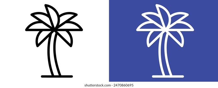 Palm tree icon logo set vector