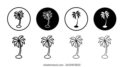 Palm tree icon logo set vector