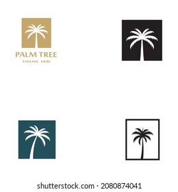 palm tree icon logo template