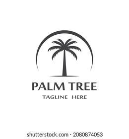 palm tree icon logo template