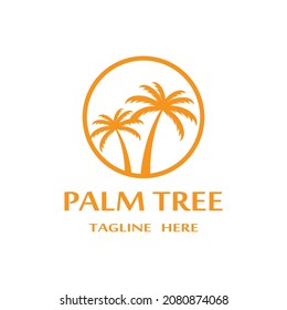 palm tree icon logo template