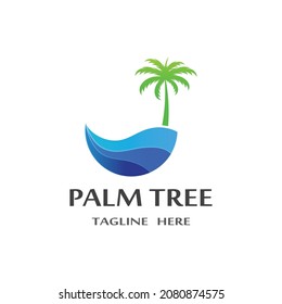 palm tree icon logo template