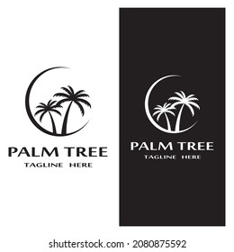 palm tree icon logo template