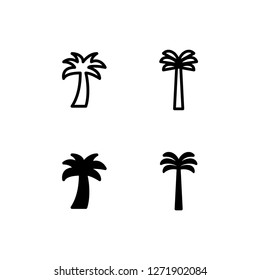 Palm Tree Icon Logo Vector Symbol. Coconut Tree Icon