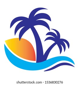 palm tree icon logo vector