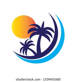 palm tree icon logo vector