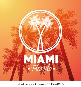 Palm Tree Icon. Miami Florida Design.Vector Graphic