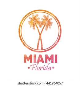 Palm tree icon. Miami florida design.Vector graphic