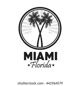 Palm Tree Icon. Miami Florida Design.Vector Graphic