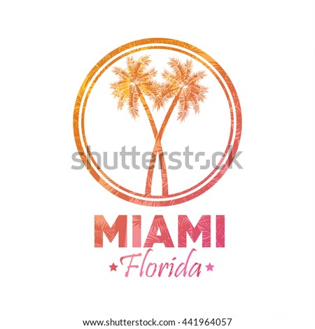 Palm tree icon. Miami florida design.Vector graphic