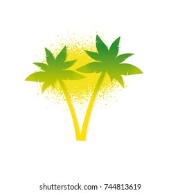 Icono de la palma. Textura ruidosa. Ilustración del vector